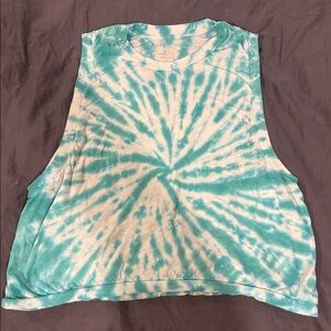 NWT FREE PEOPLE FP Movement Love Muscle Tank Tie Dye turquoise LARGE